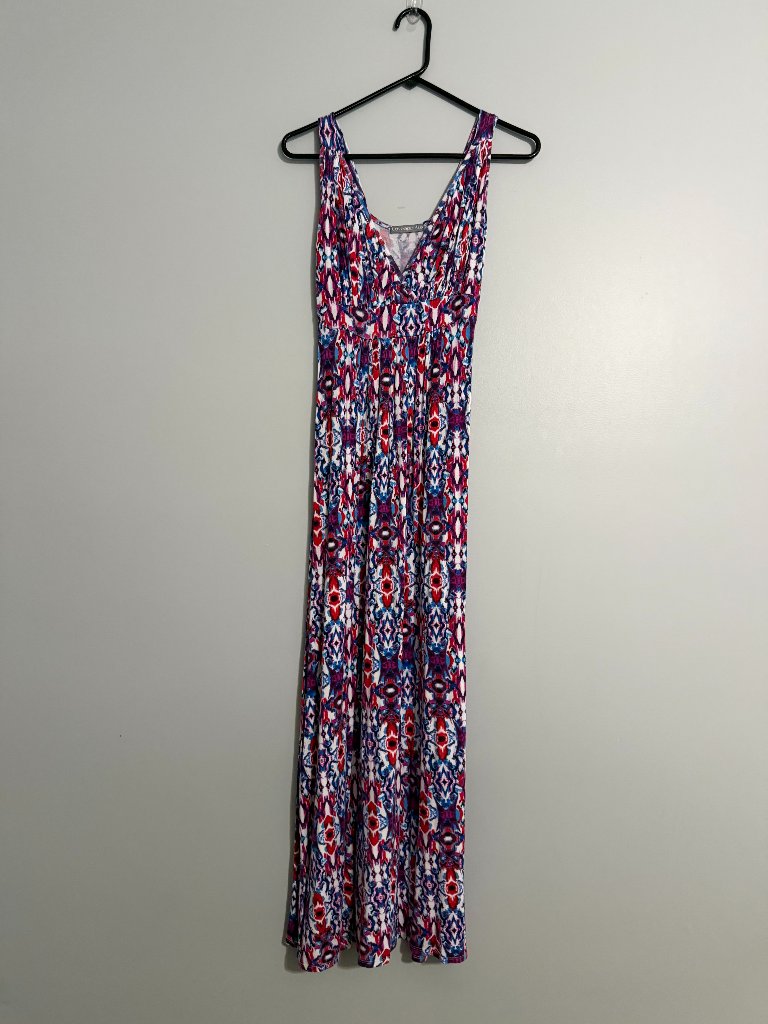 Loveappella Dress | Size Small | Purple & Red Print